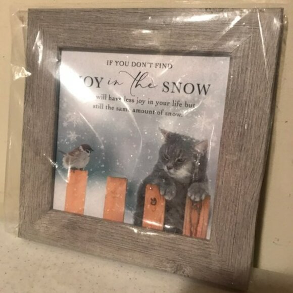 Kitten Framed Print - Joy in The Snow - Picture 3 of 3